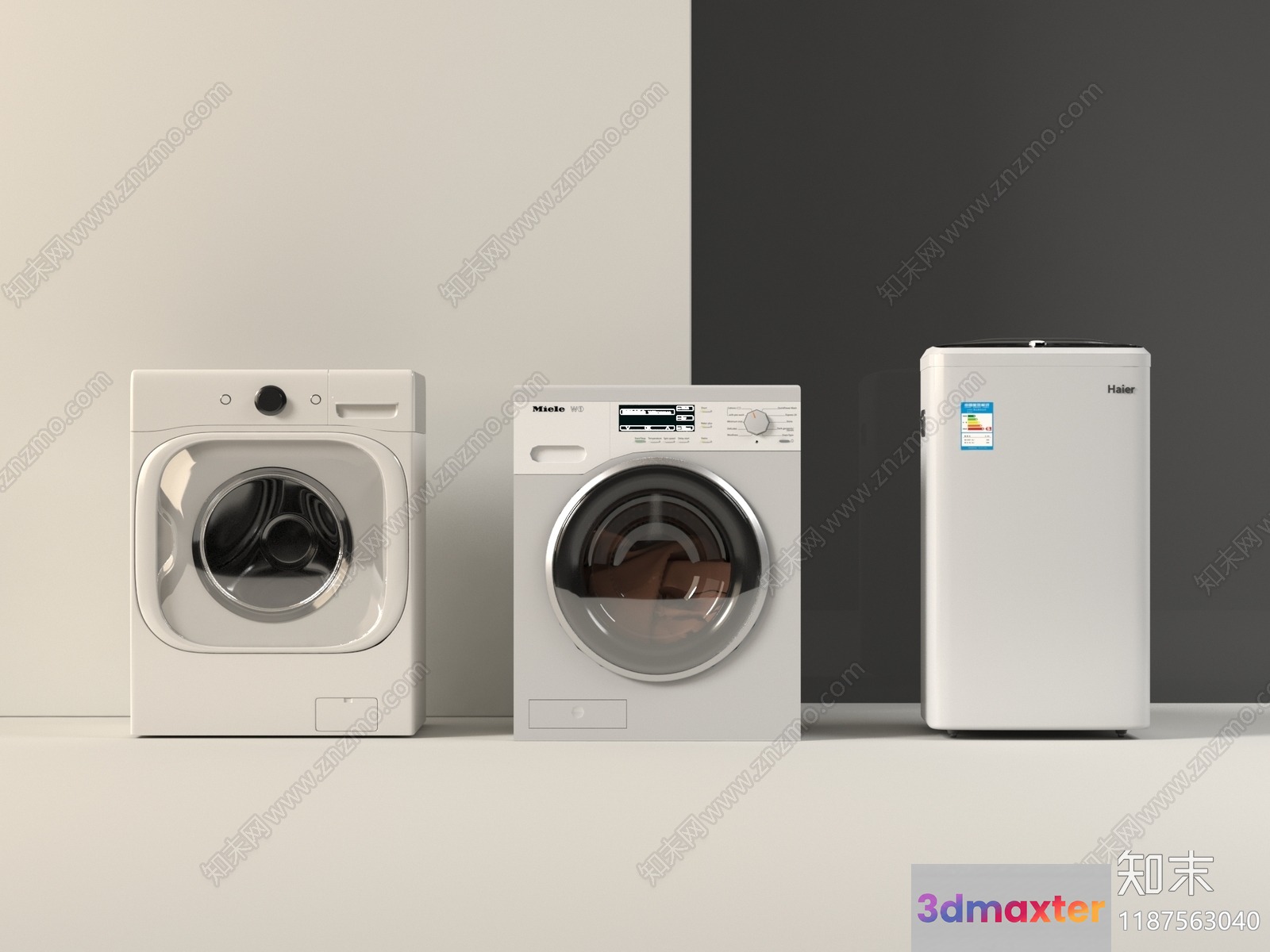Modern Washing Machines 3D Model - 16398 - VRAY Render
