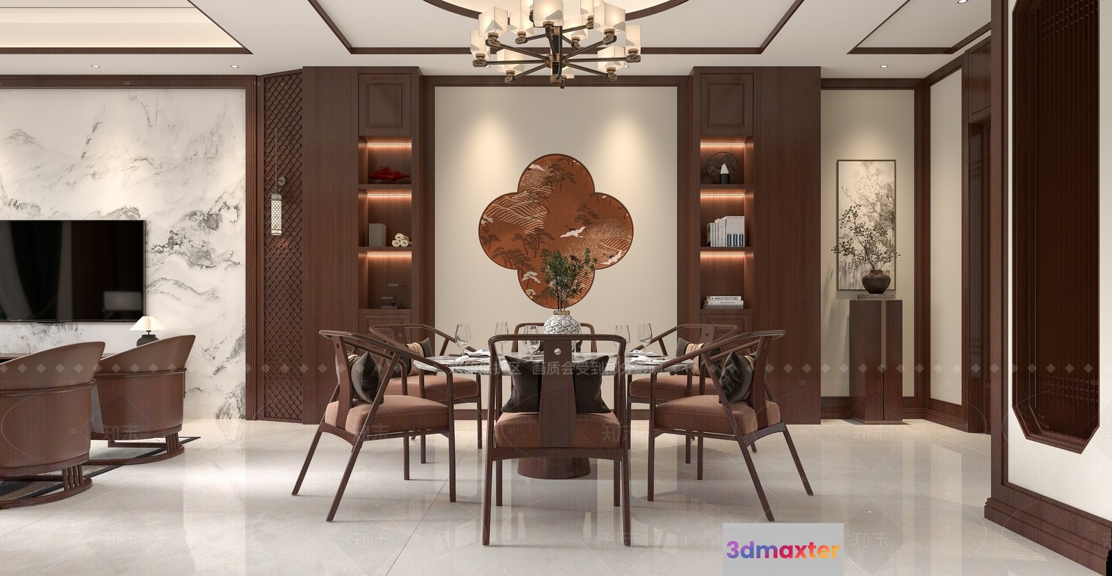 Modern Dining Room 3D Model - 22391 - VRAY Render