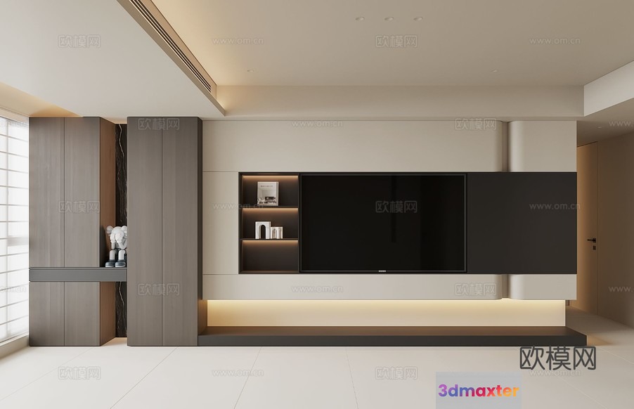 Modern Tv Entertainment Center 3D Model - 7216 - CORONA Render