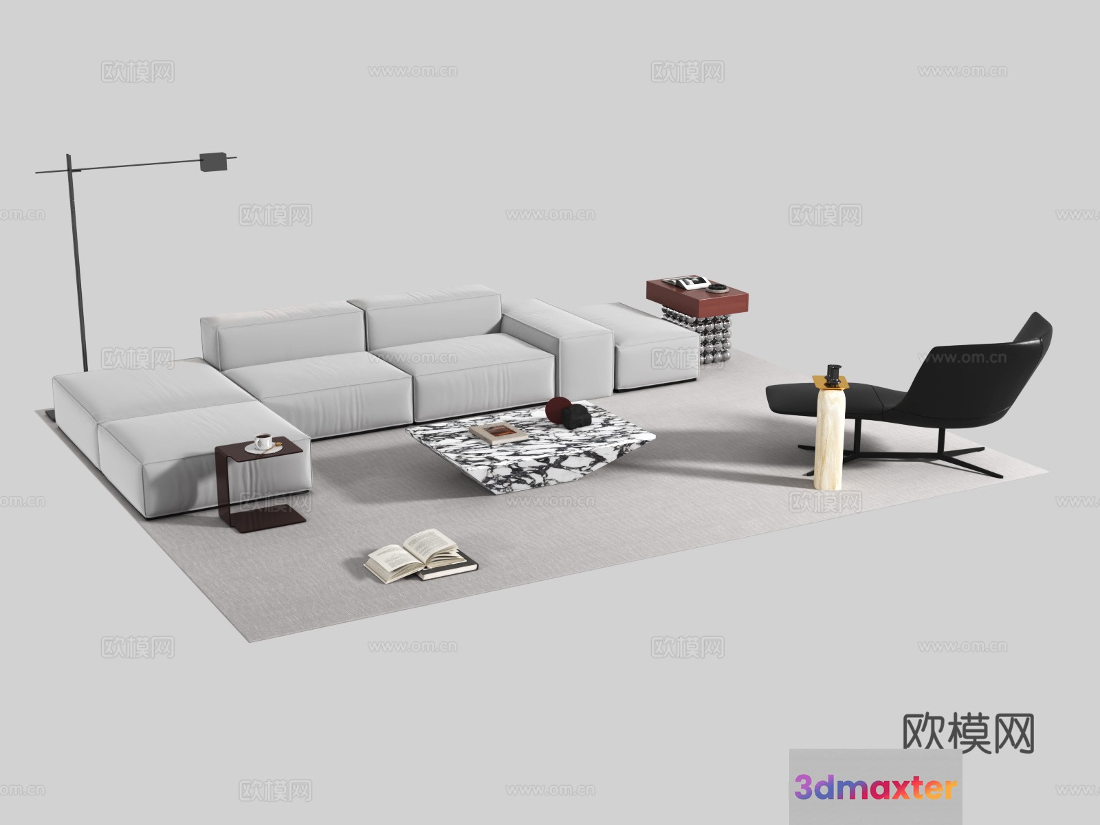 Modern Living Room 3D Model - 21063 - VRAY Render