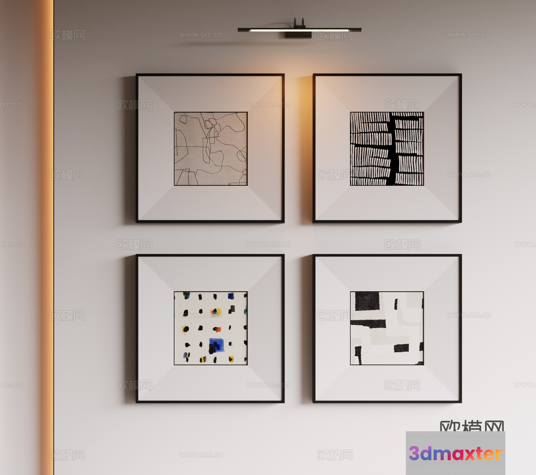 Modern Minimalist Wall Art 3D Model - 18133 - VRAY Render