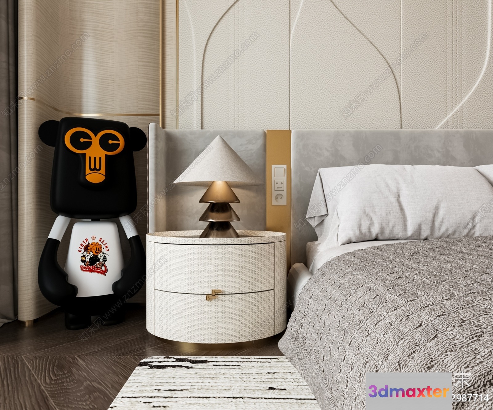 Cozy Bedroom 3D Model - 6182 - VRAY Render