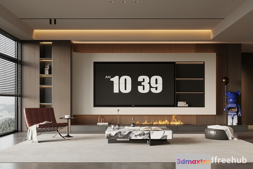 Modern Living Room 3D Model - 22211 - VRAY Render