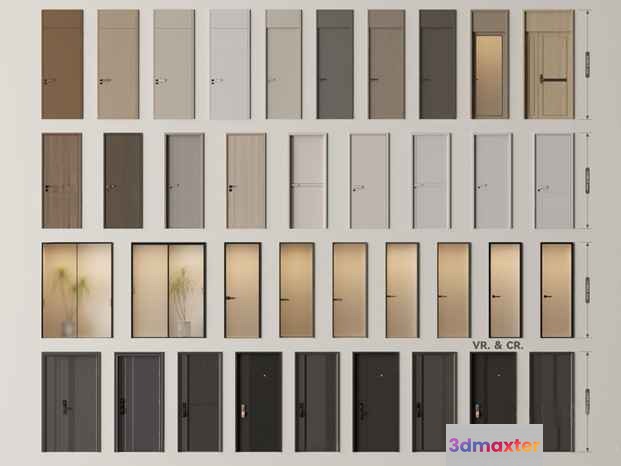 A Collection Of Doors 3D Model - 2652 - VRAY Render
