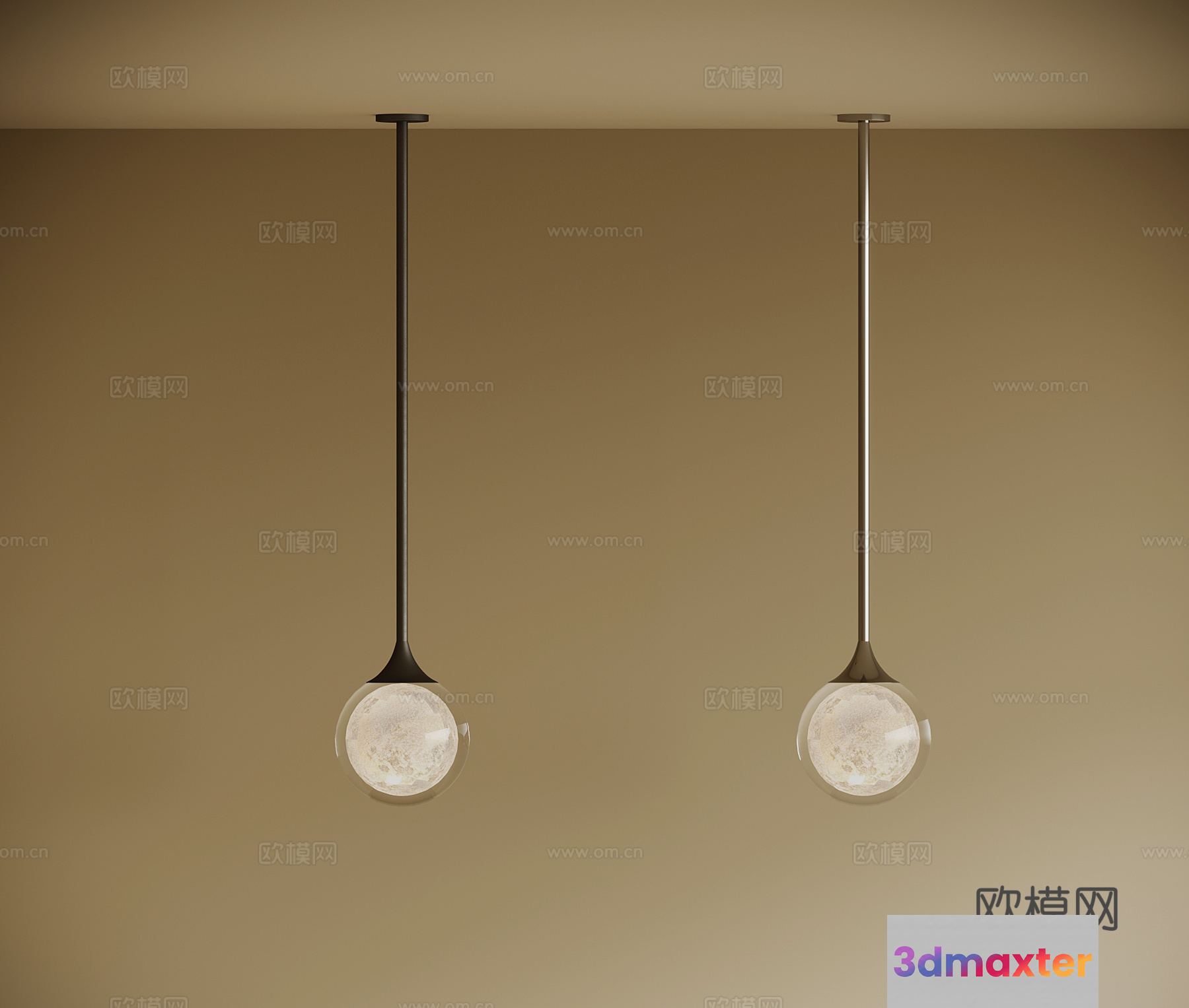 Modern Glass Light Fixture 3D Model - 16934 - VRAY Render