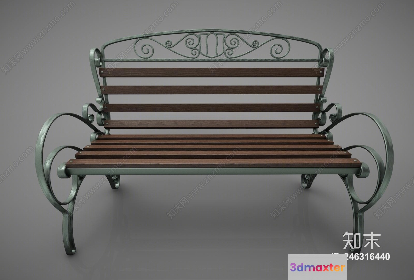 Metal Bench 3D Model - 11293 - VRAY Render