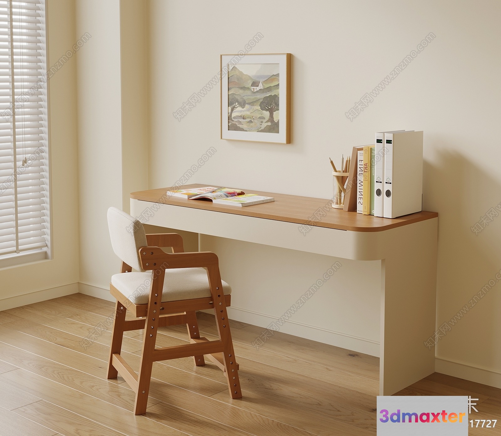 A Wooden Chair 3D Model - 10510 - VRAY Render