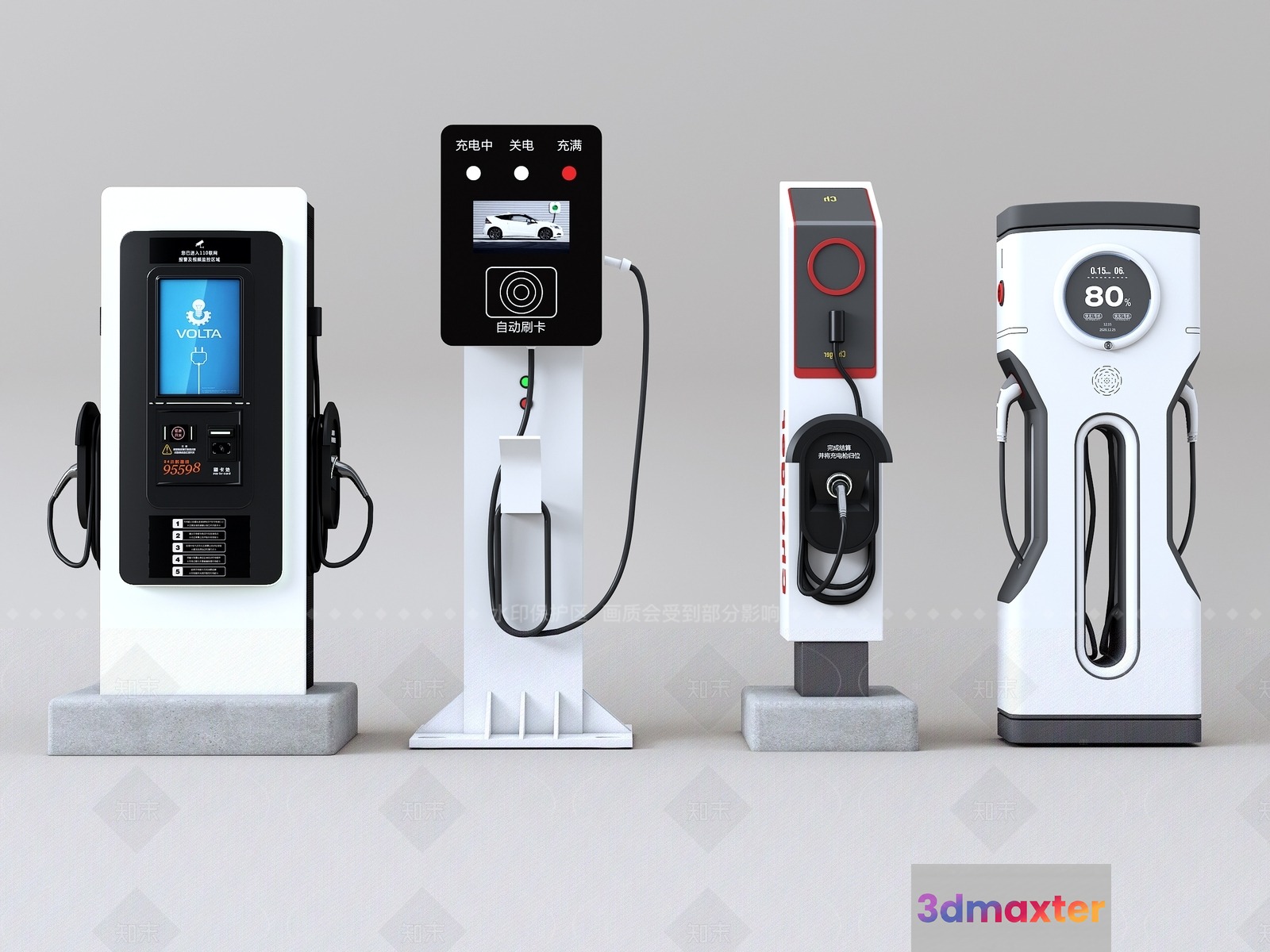 Electric Vehicle Charging Stations 3D Model - 8777 - VRAY Render