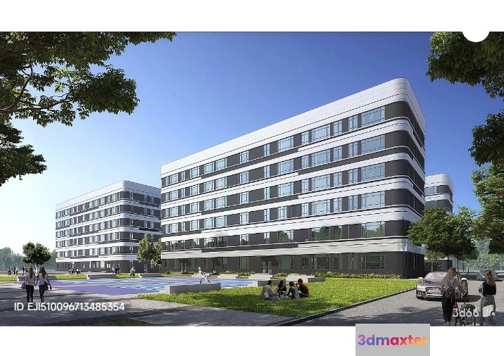 A Large Office Building With A Modern Style 3D Model - 1763 - VRAY Render