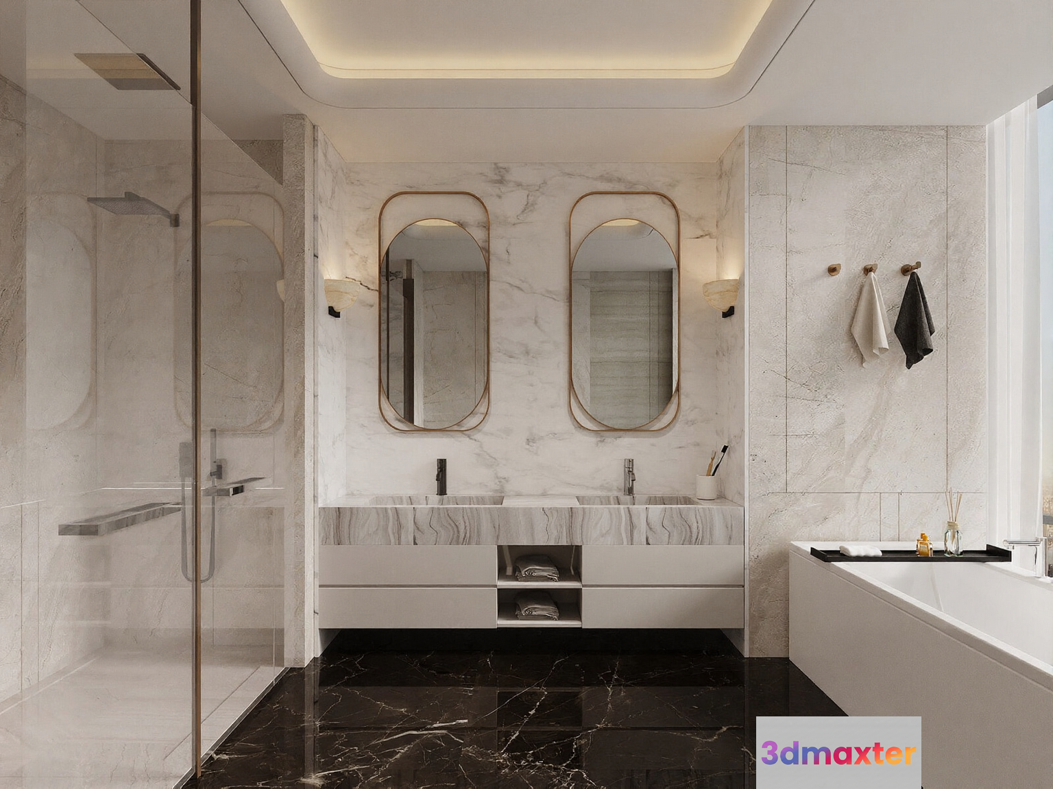 Modern Bathroom Design 3D Model - 10806 - VRAY Render