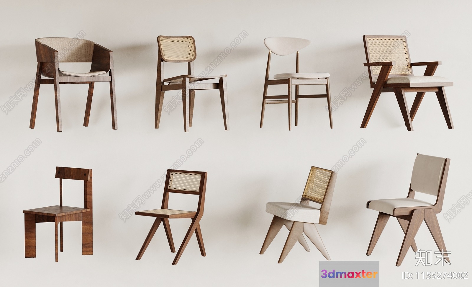 Wooden Dining Chairs 3D Model - 8276 - VRAY Render
