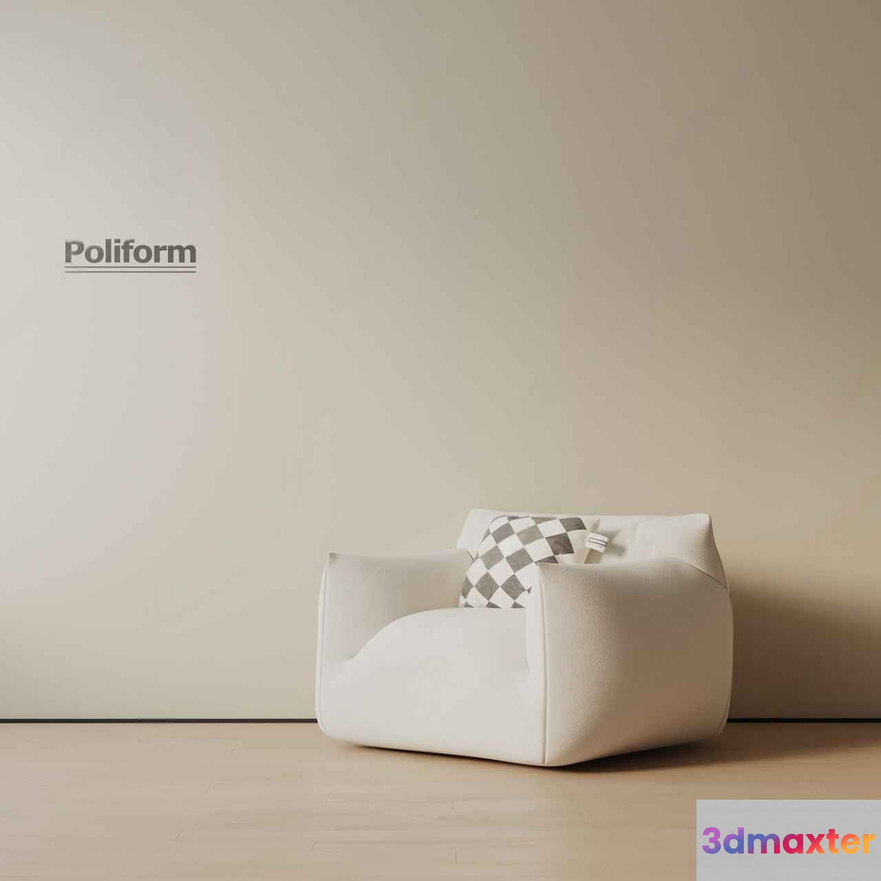 White Chair 3D Model - 3521 - VRAY Render