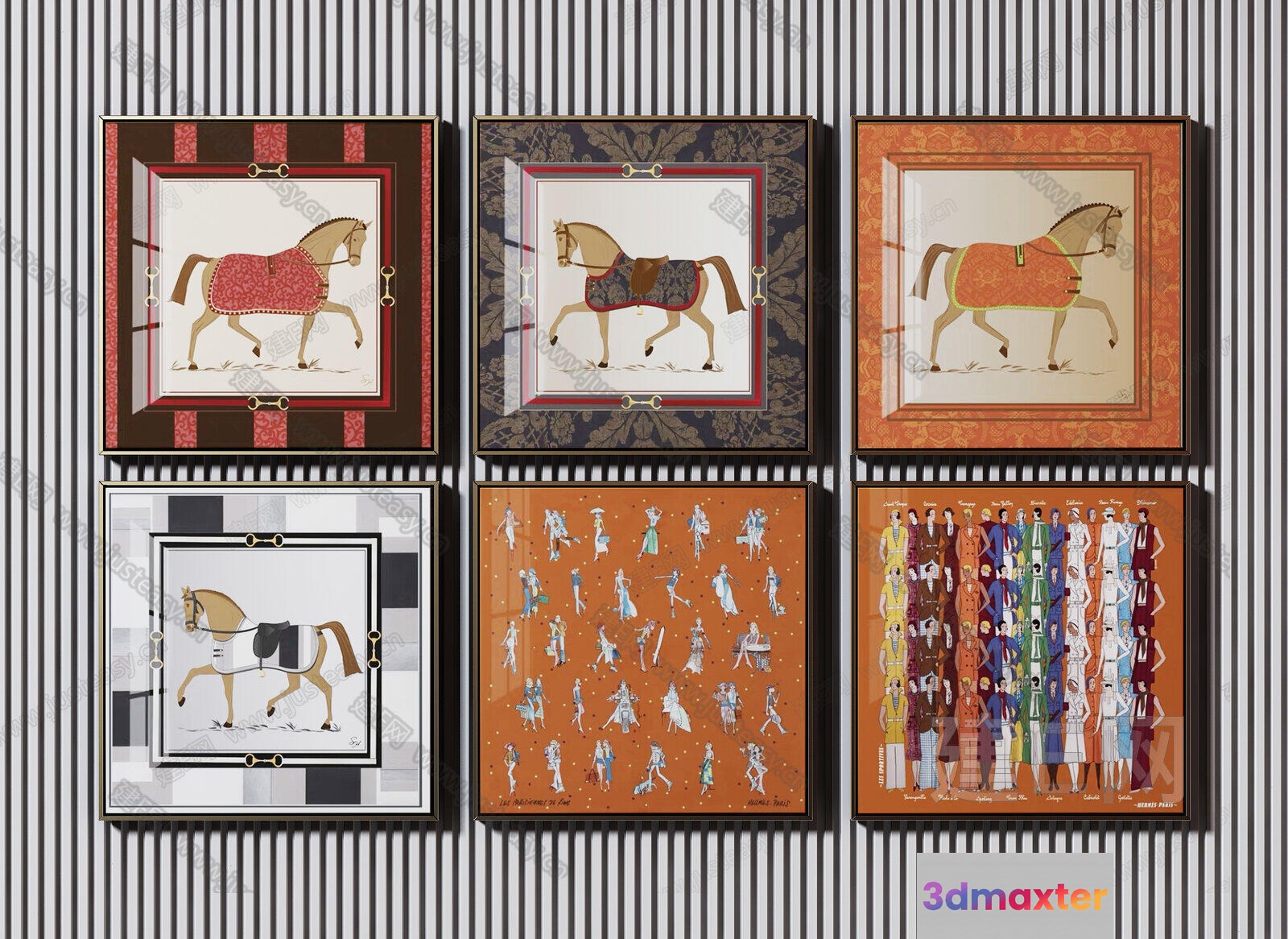 Artwork Of Horses 3D Model - 2708 - VRAY Render