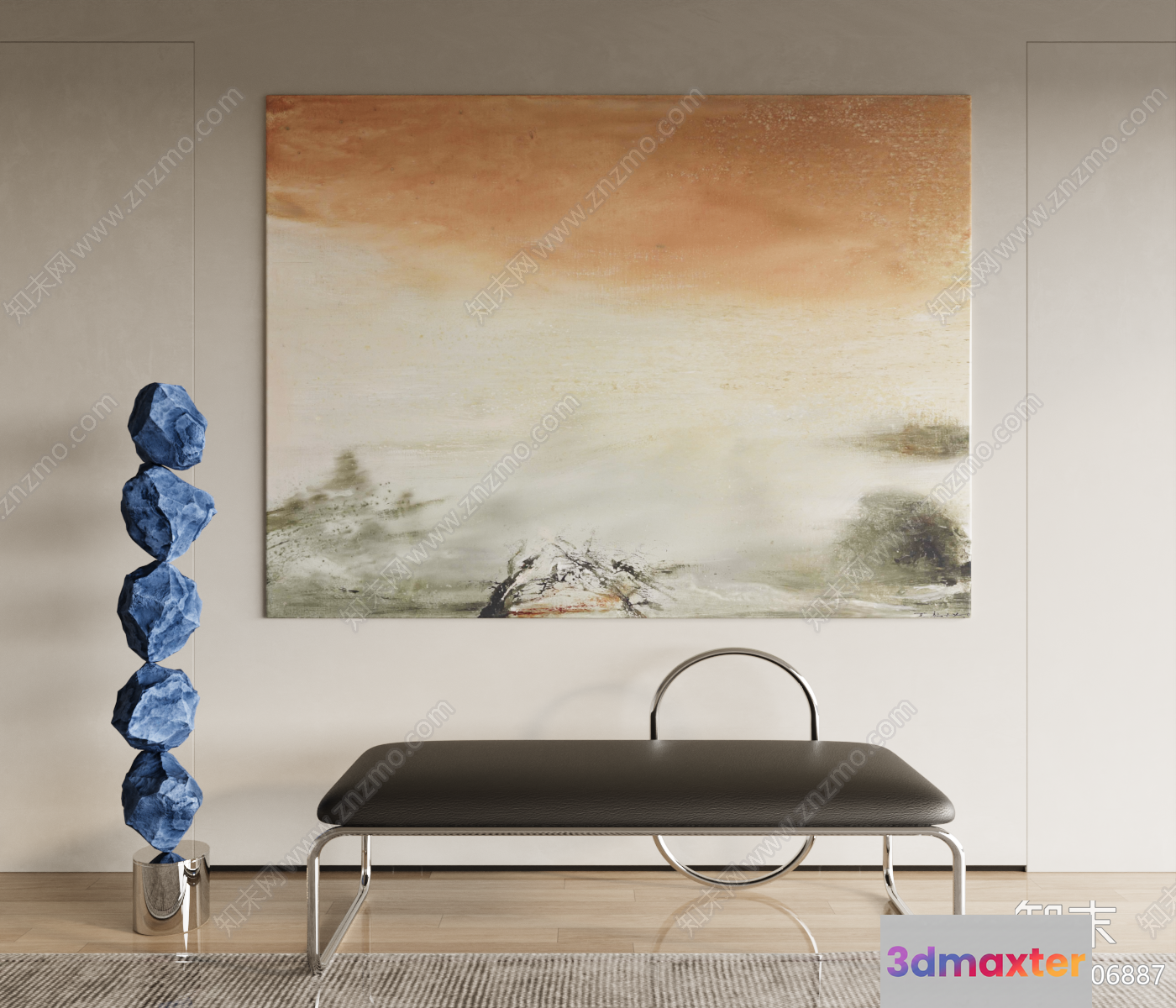 Modern Living Room 3D Model - 22478 - CORONA Render