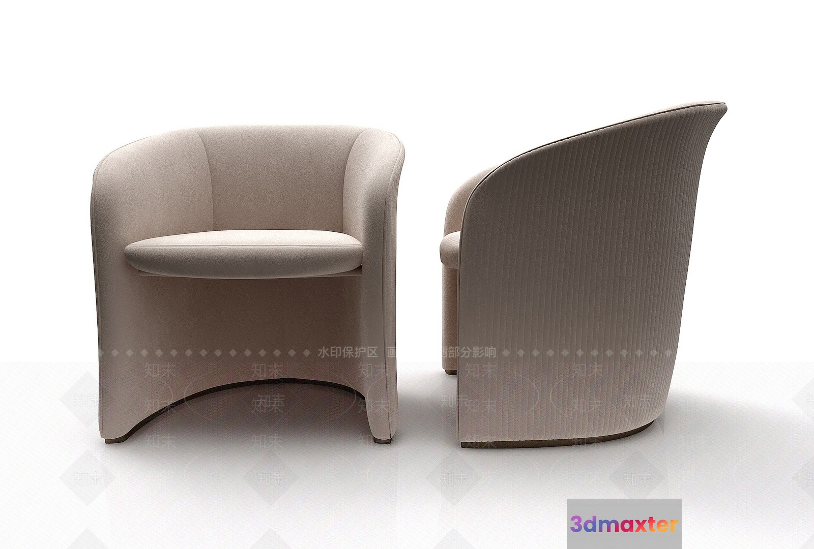Modern Light-Colored Chairs 3D Model - 7860 - VRAY Render