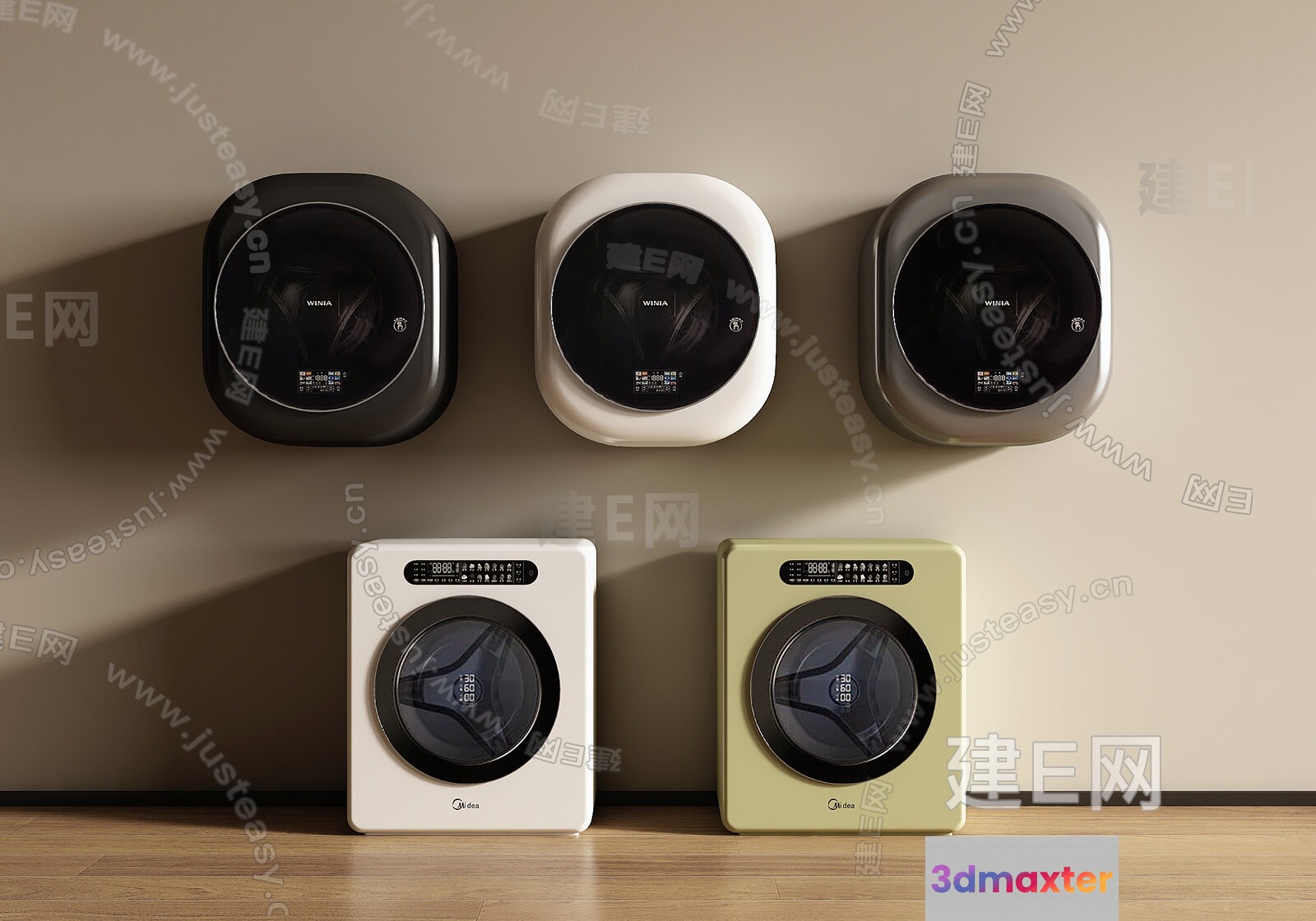 Modern Washing Machines 3D Model - 14034 - VRAY Render