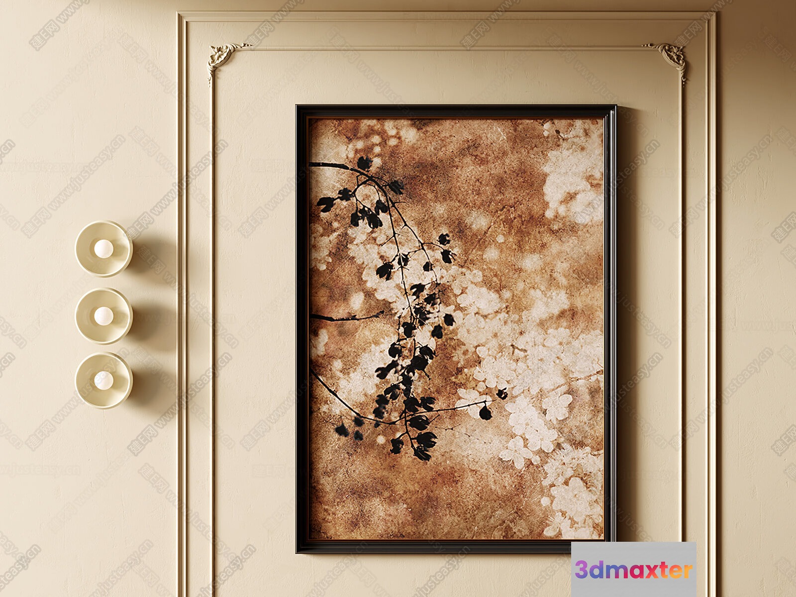 A Framed Picture On The Wall 3D Model - 8042 - VRAY Render