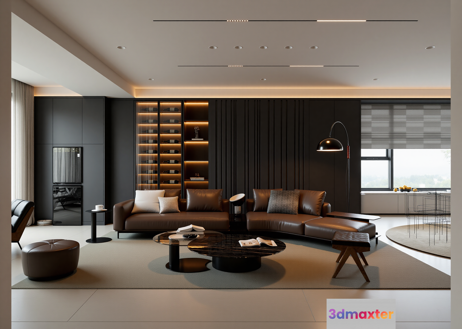 Modern Living Room 3D Model - 23230 - VRAY Render