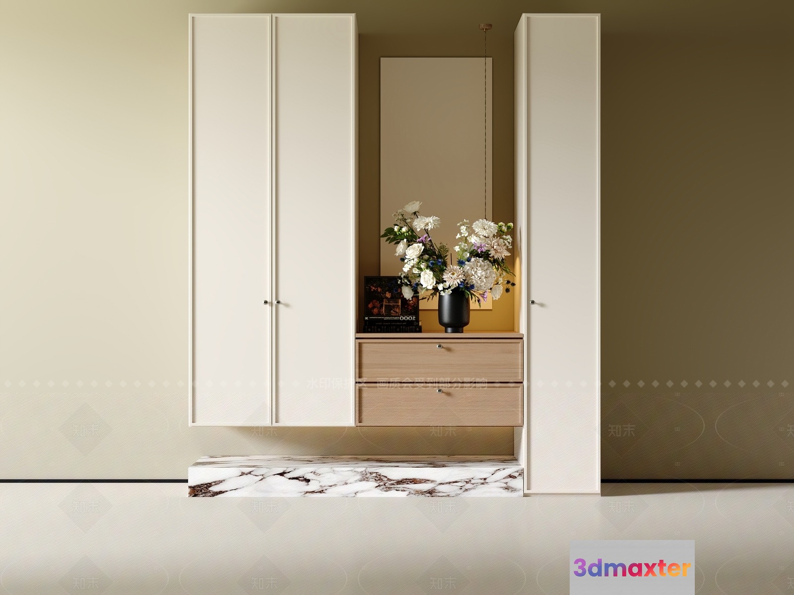 A White Cabinet 3D Model - 19235 - VRAY Render