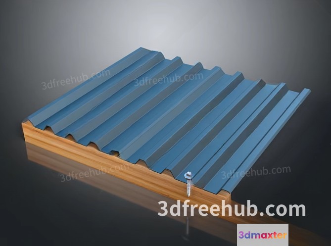 A 3D Rendering Of A Roof With A Screw 3D Model - 22697 - VRAY Render