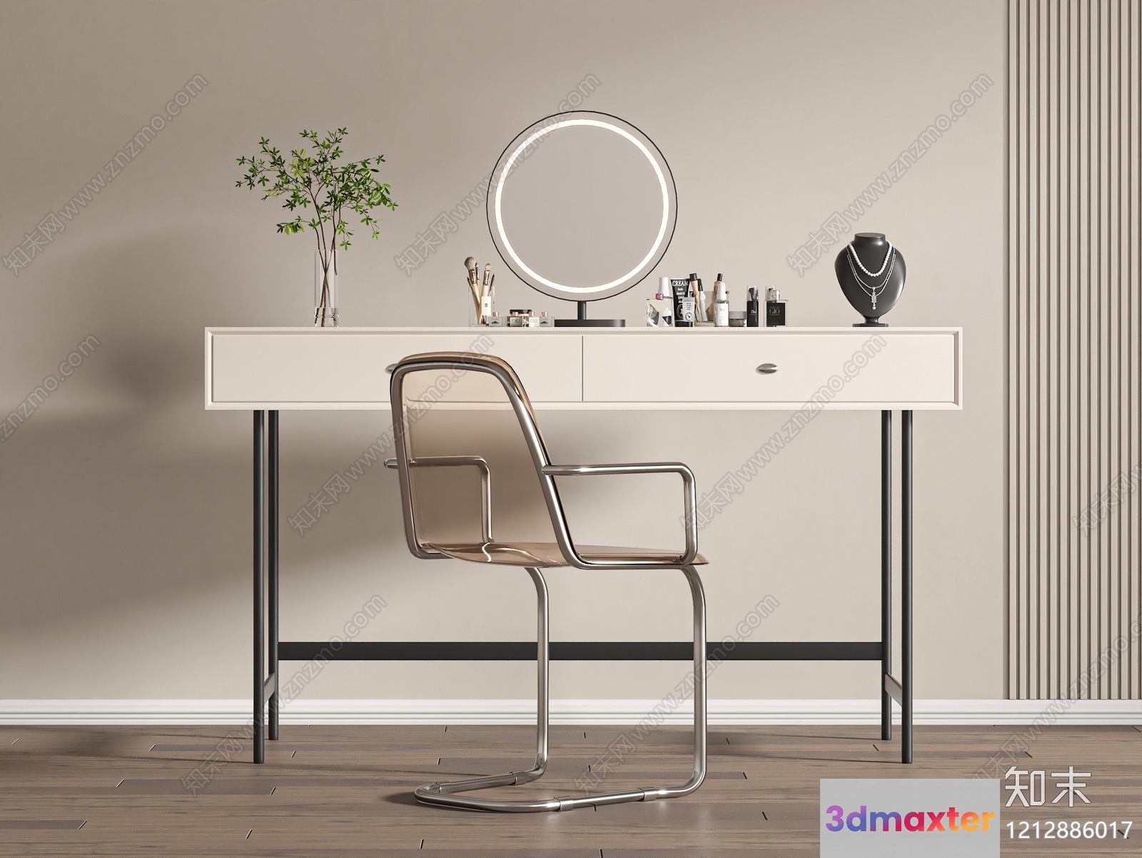 Modern Makeup Vanity 3D Model - 3006 - VRAY Render