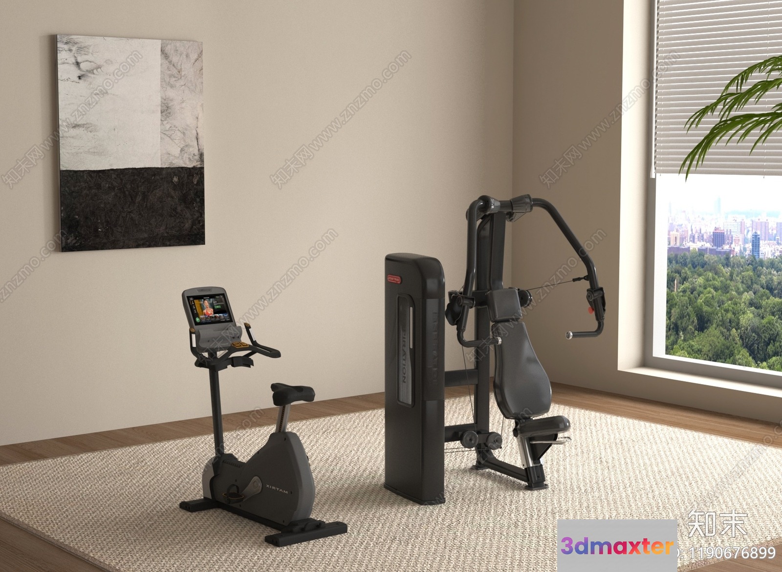 A Home Gym Setup 3D Model - 1640 - VRAY Render