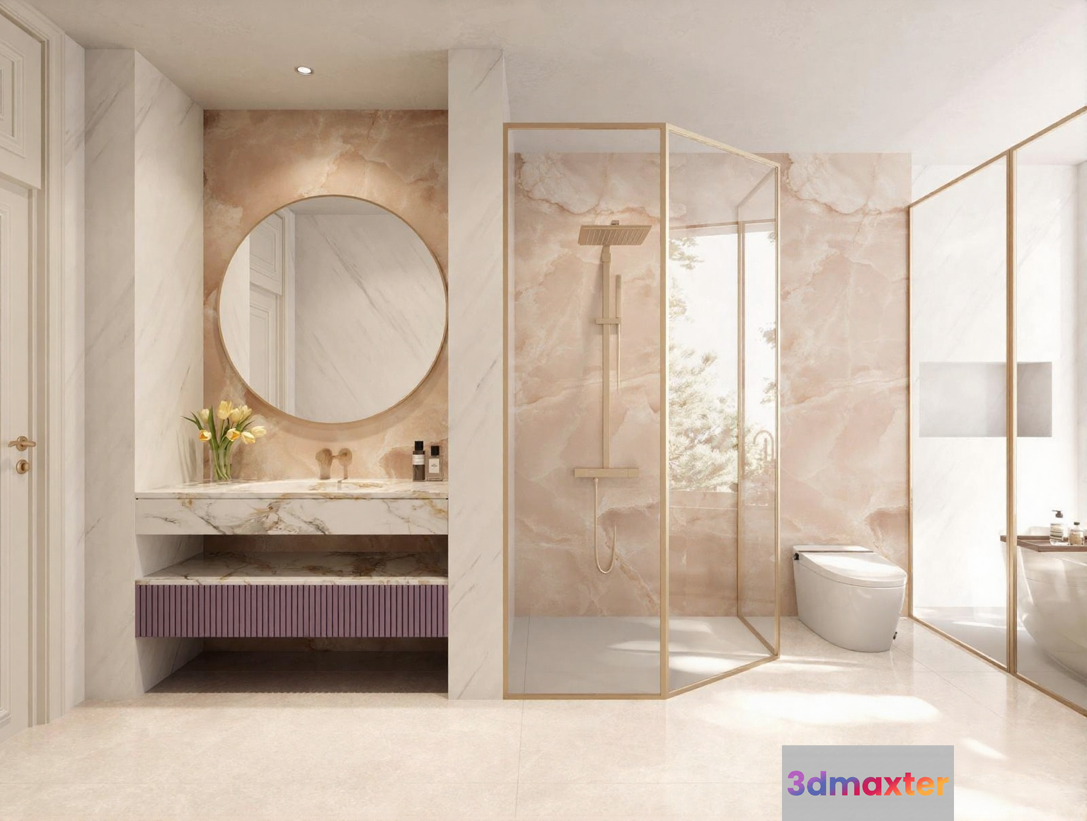 Modern Luxury Bathroom 3D Model - 2400 - VRAY Render