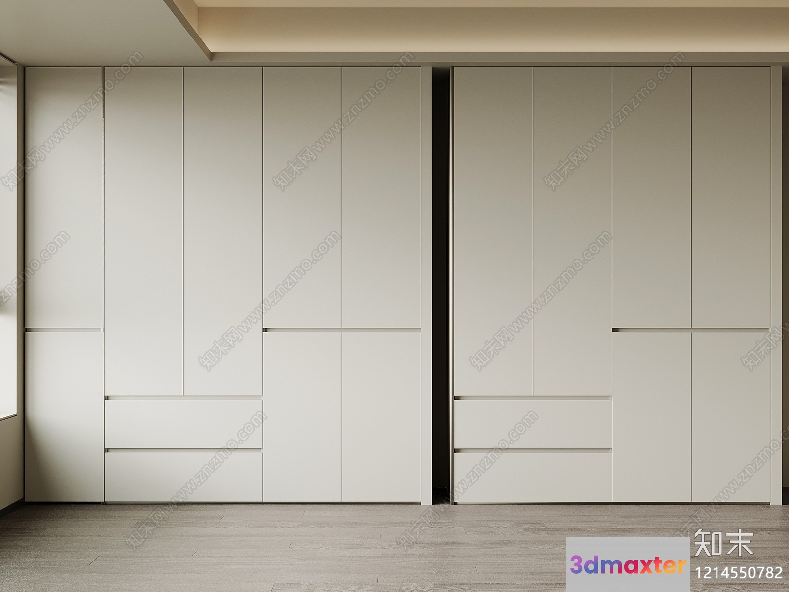 Modern White Wardrobe 3D Model - 15104 - VRAY Render