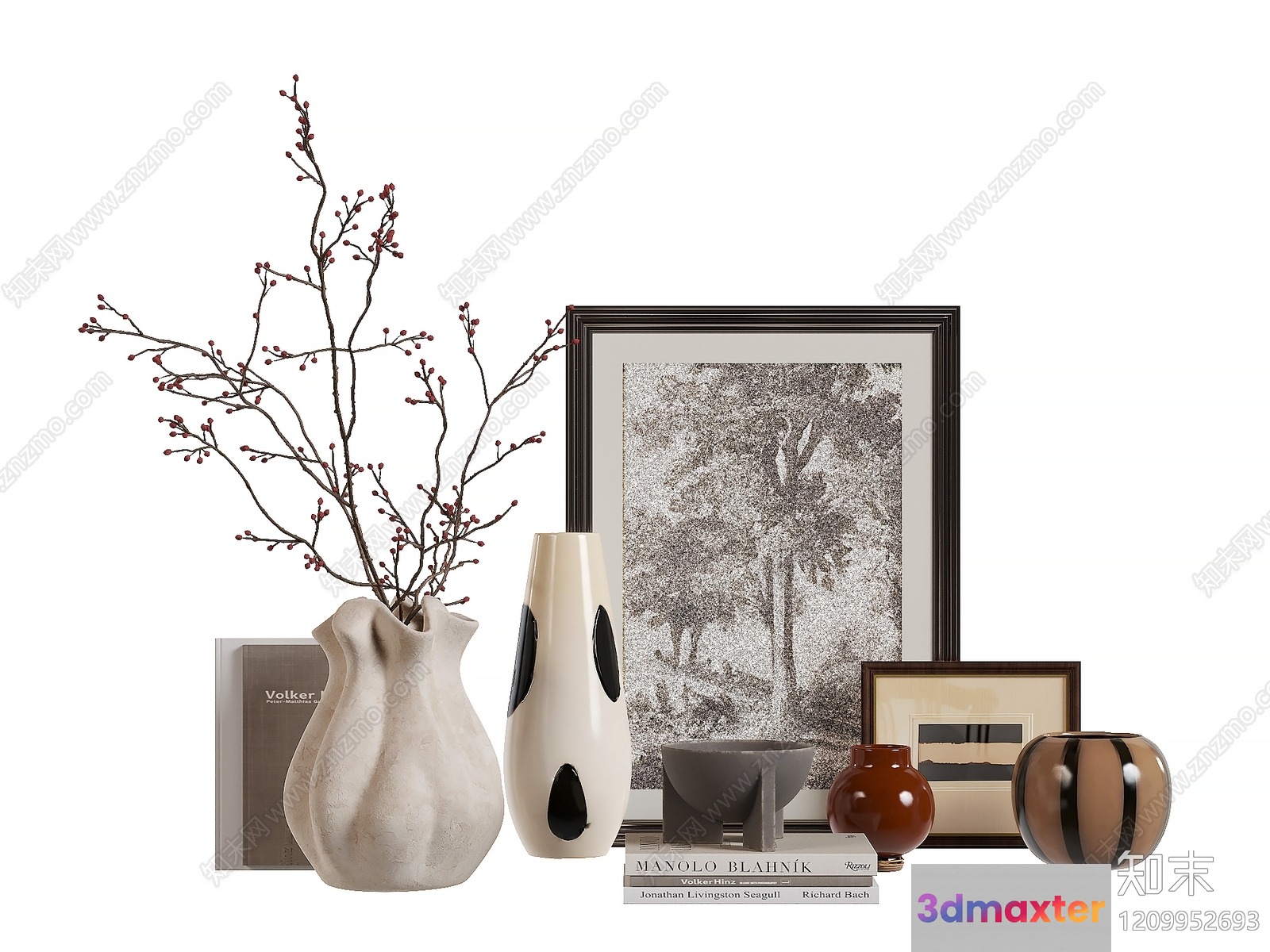 A Collection Of Vases 3D Model - 1447 - VRAY Render