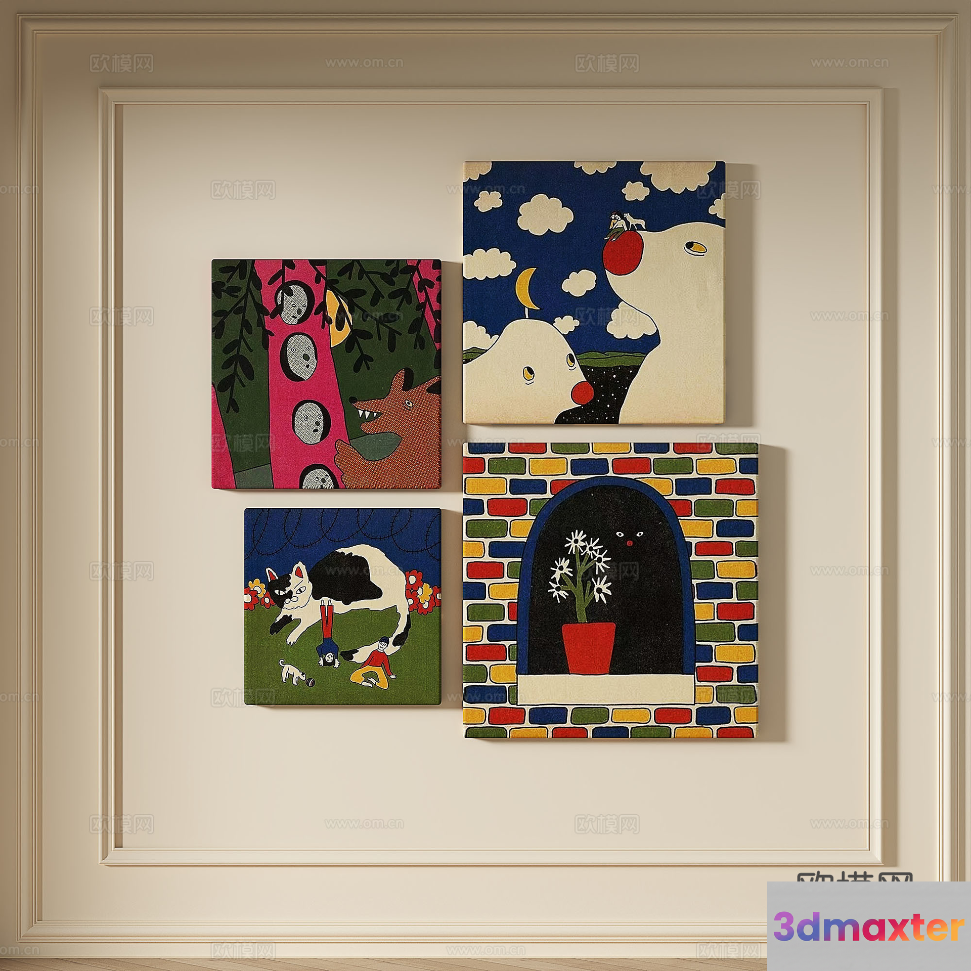 Cozy Art Gallery 3D Model - 12425 - VRAY Render