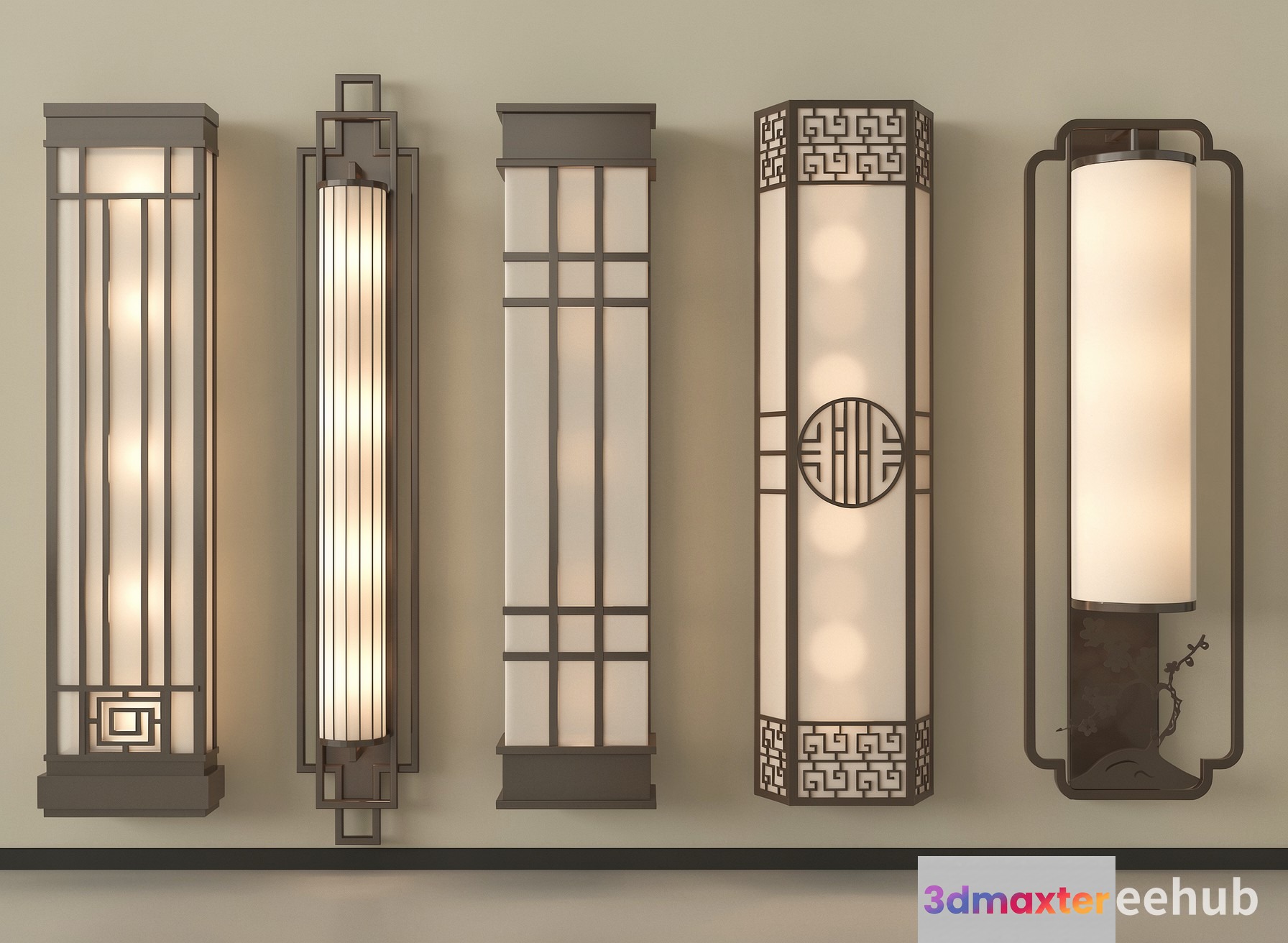 A Collection Of Wall Lights 3D Model - 3232 - VRAY Render