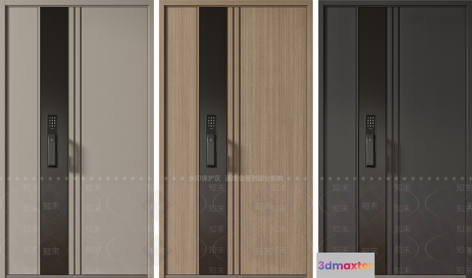 Modern Sliding Doors 3D Model - 736 - VRAY Render