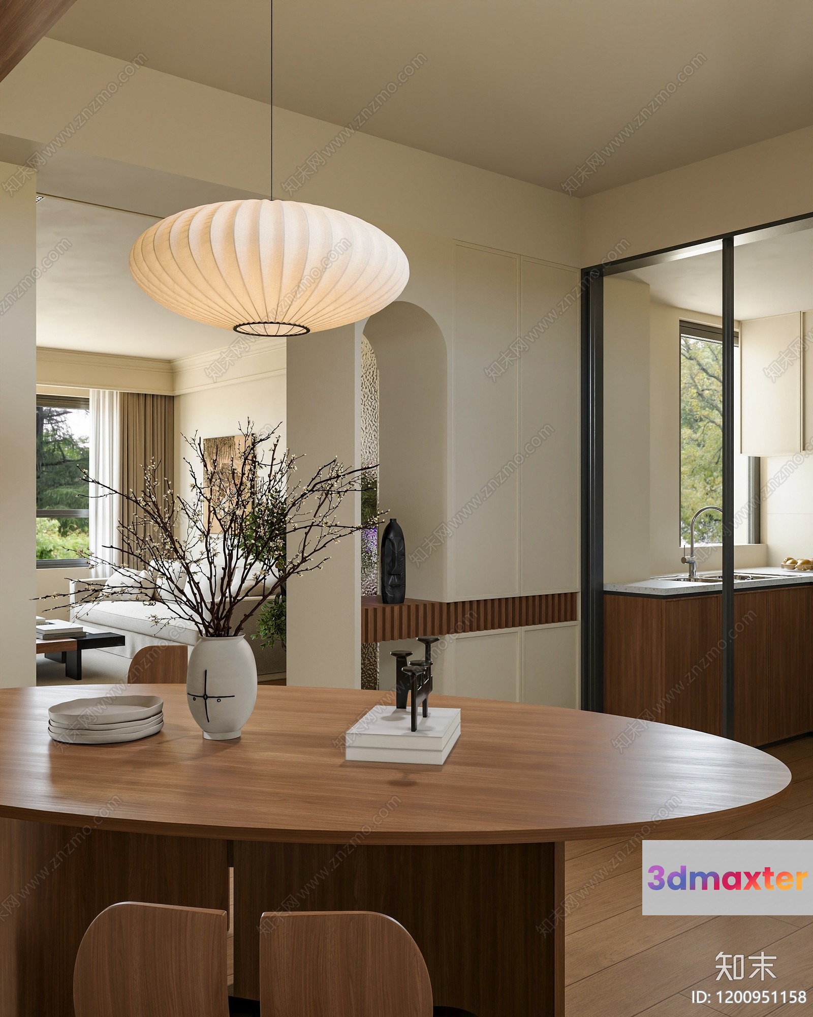Modern Dining Area 3D Model - 12843 - CORONA Render