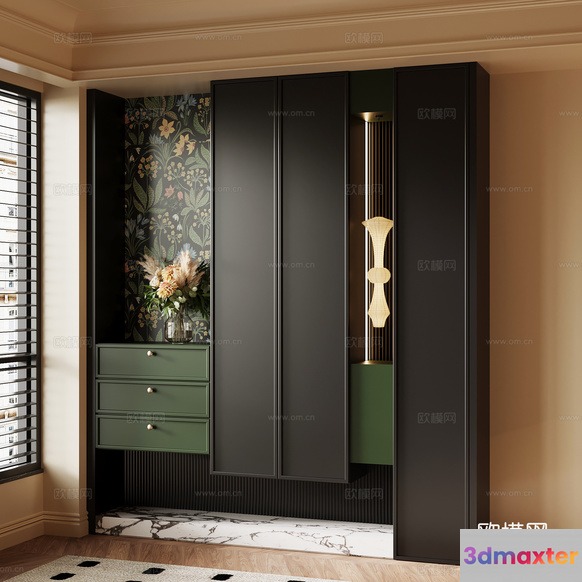 Modern Sliding Wardrobe 3D Model - 667 - VRAY Render