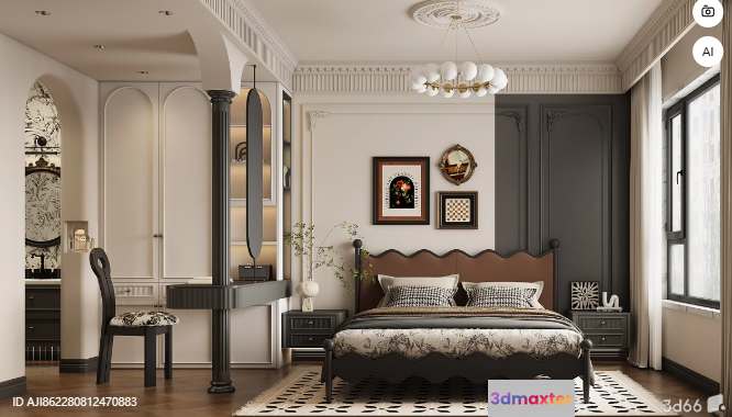 Cozy Bedroom 3D Model - 17229 - VRAY Render