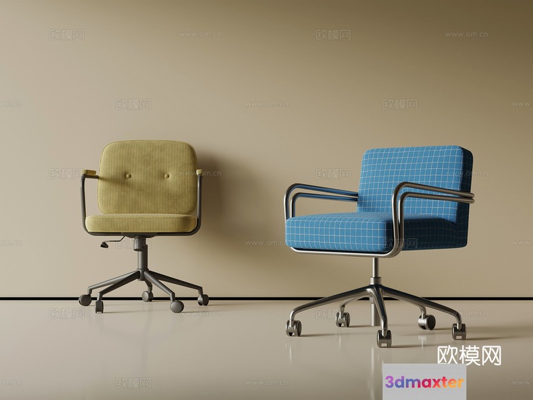 Two Office Chairs 3D Model - 16748 - VRAY Render