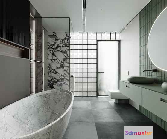 Modern Bathroom Design 3D Model - 9295 - CORONA Render