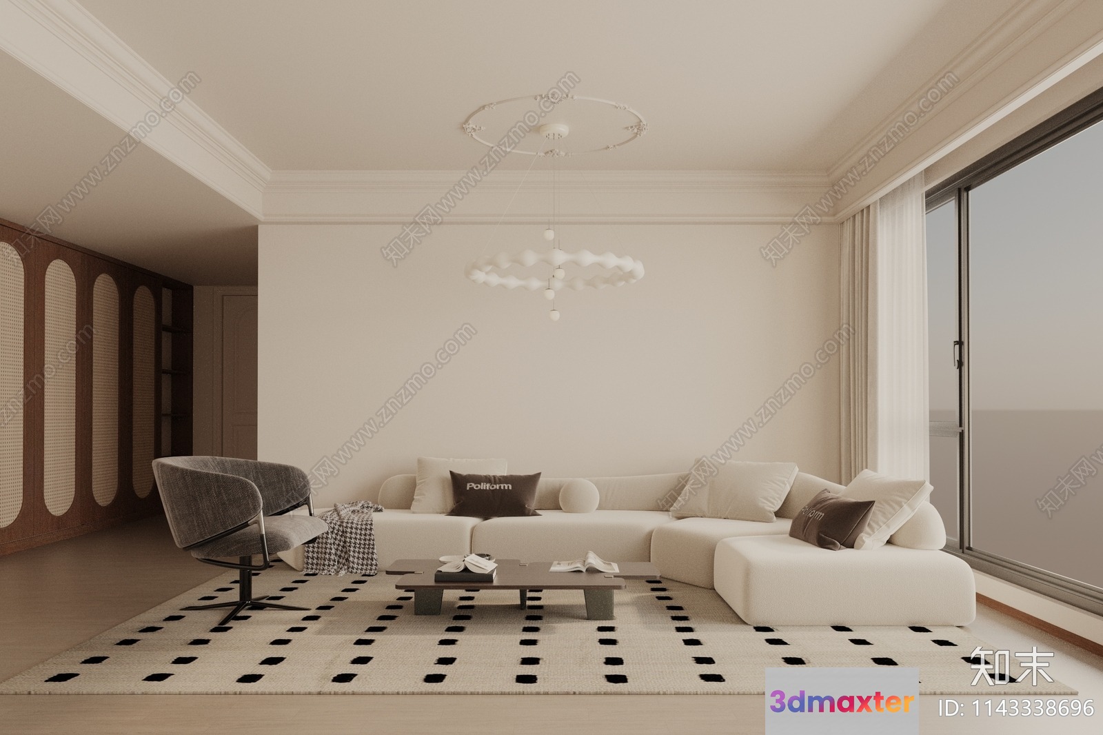 Modern Living Room 3D Model - 1024 - VRAY Render