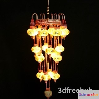 Gold Light Fixture 3D Model - 23625 - VRAY Render