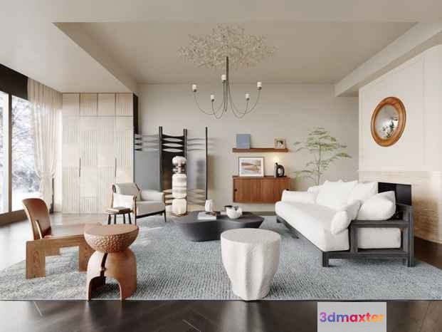 Modern Living Room 3D Model - 2073 - CORONA Render