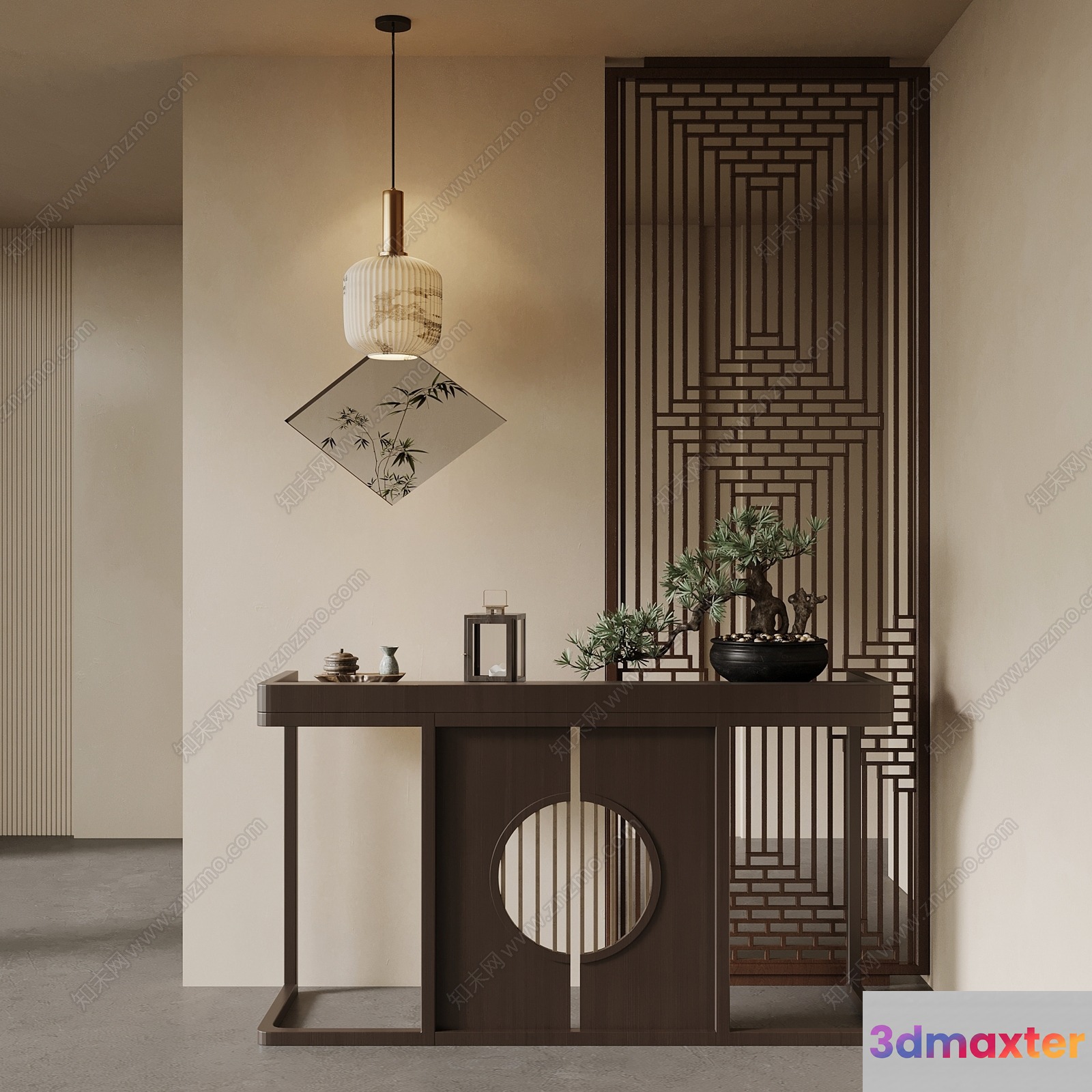 Modern Asian Decor 3D Model - 11266 - VRAY Render