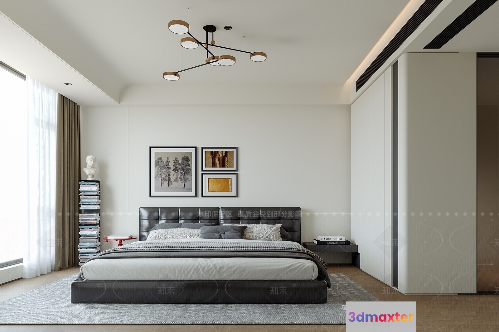 Cozy Modern Bedroom 3D Model - 4701 - VRAY Render