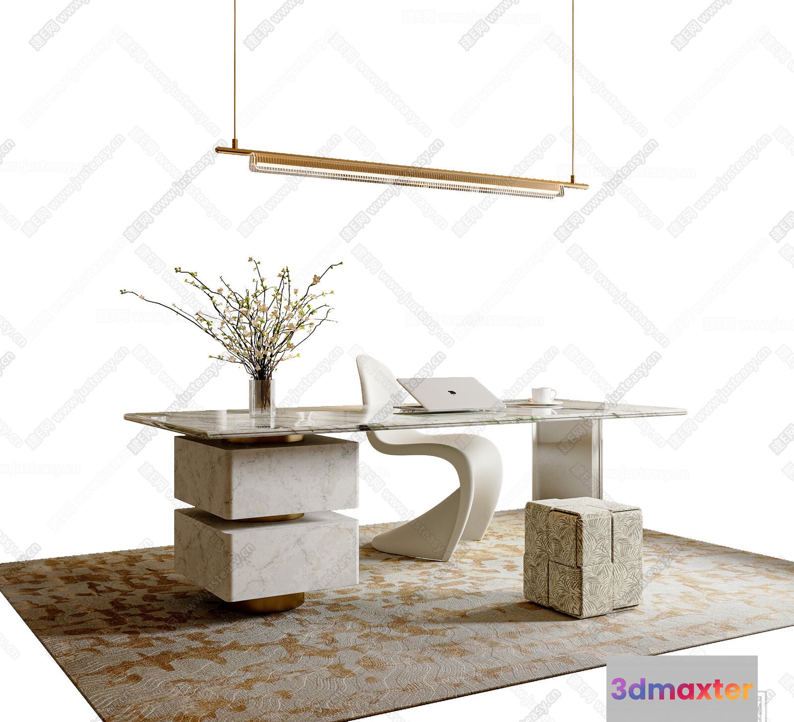 Modern Office Space 3D Model - 14653 - VRAY Render