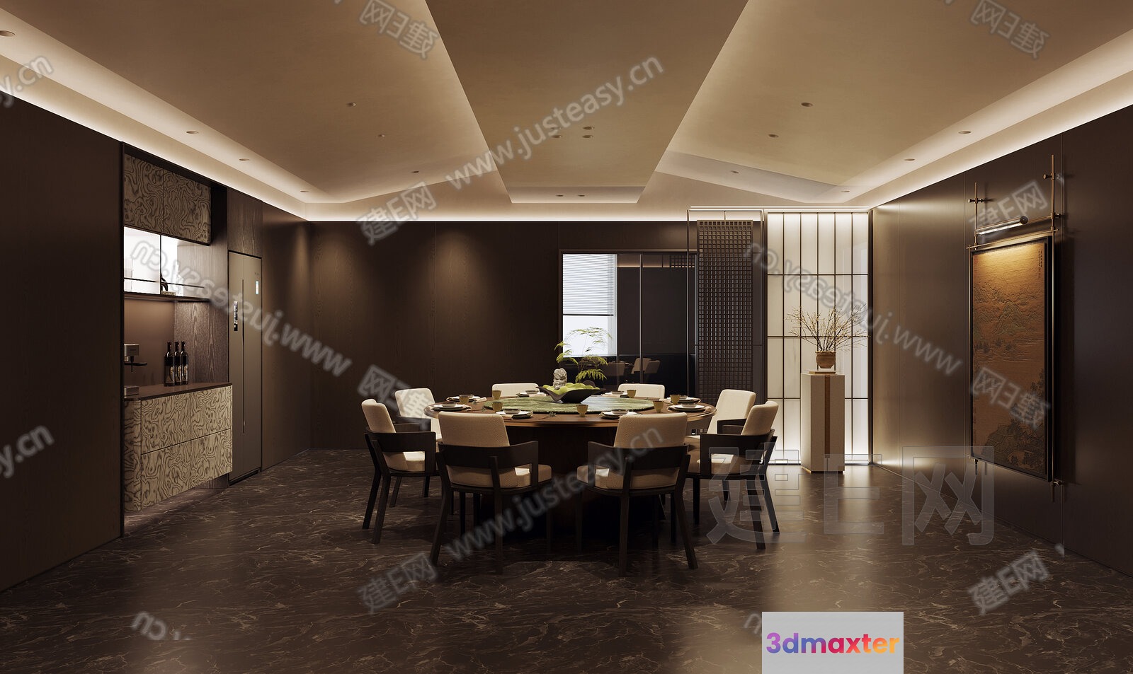 Modern Dining Room 3D Model - 5736 - VRAY Render