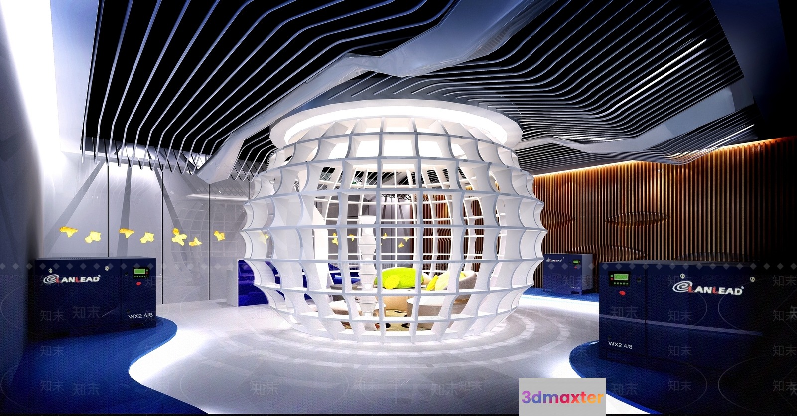 Modern Office Space 3D Model - 5536 - VRAY Render