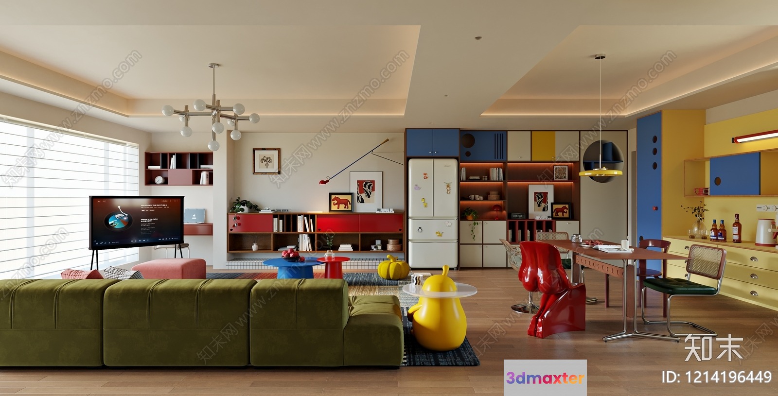Modern Living Room 3D Model - 10255 - VRAY Render