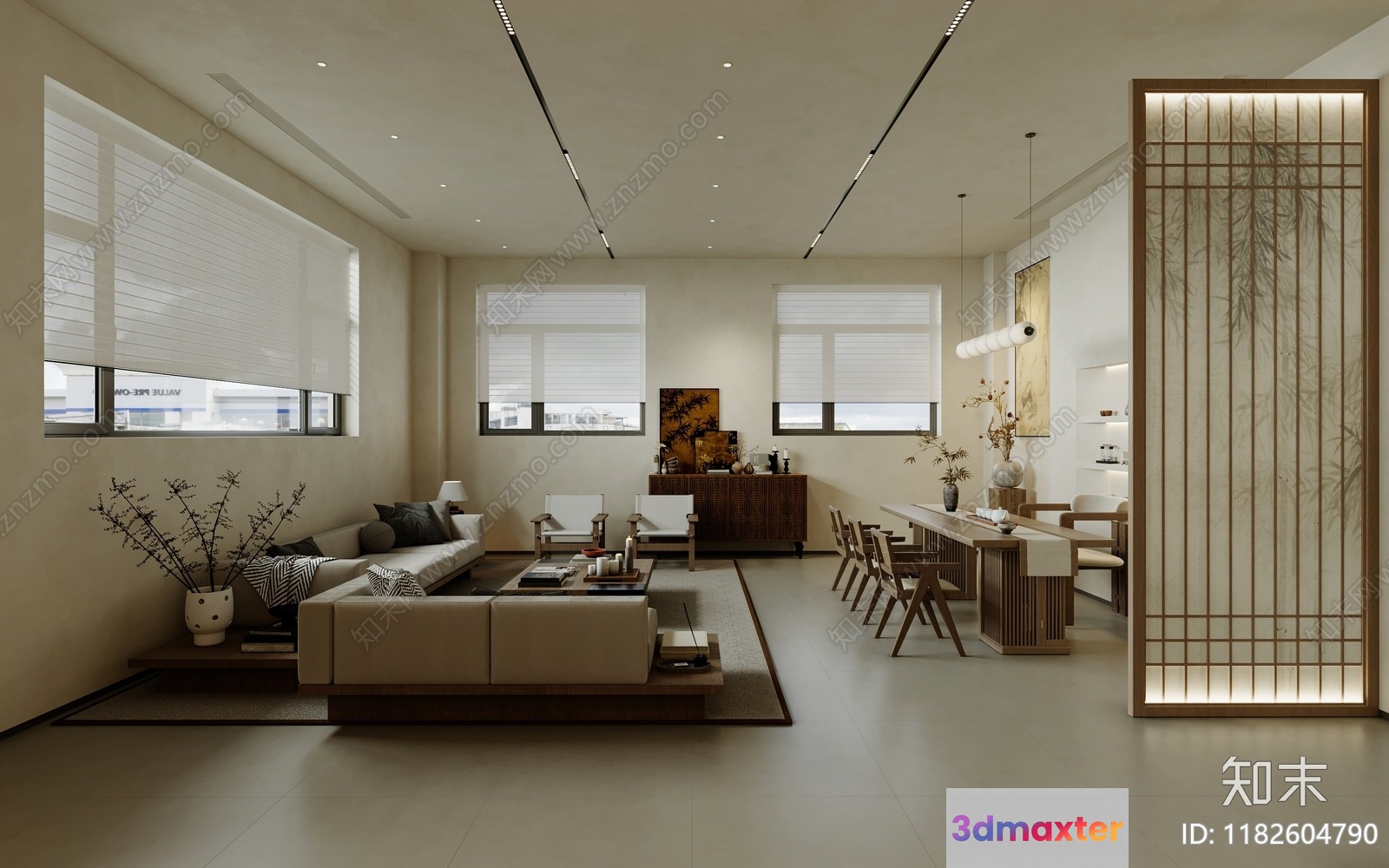 Modern Living Room 3D Model - 16394 - VRAY Render