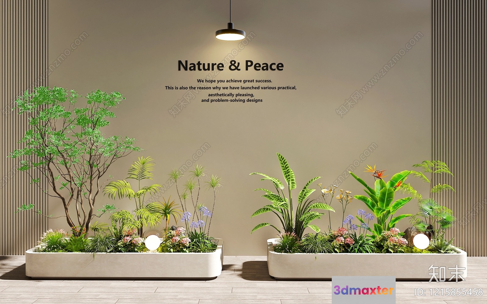 Modern Plant Arrangement 3D Model - 12077 - VRAY Render