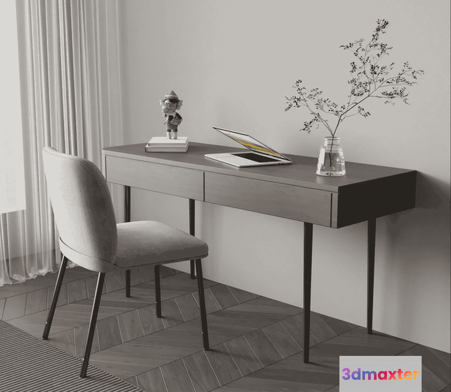 Minimalist Desk Setup 3D Model - 15132 - VRAY Render