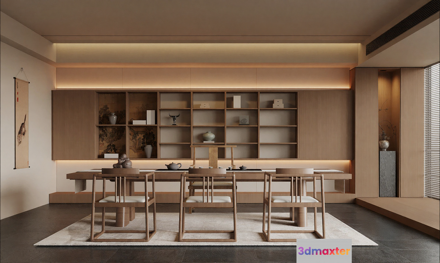 Minimalist Dining Room 3D Model - 7733 - VRAY Render